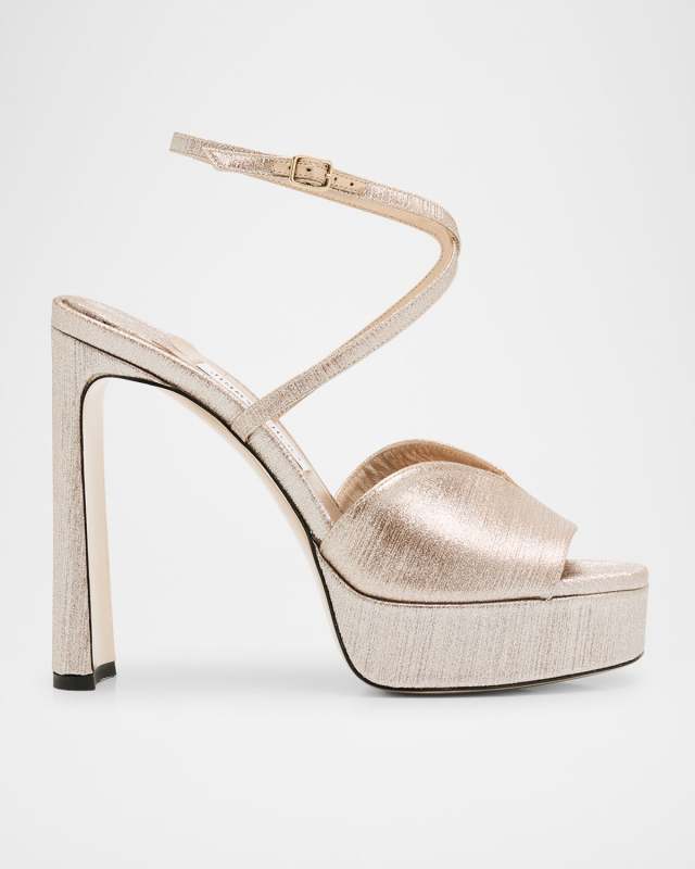 Karli Glitter Ankle-Strap Platform Sandals